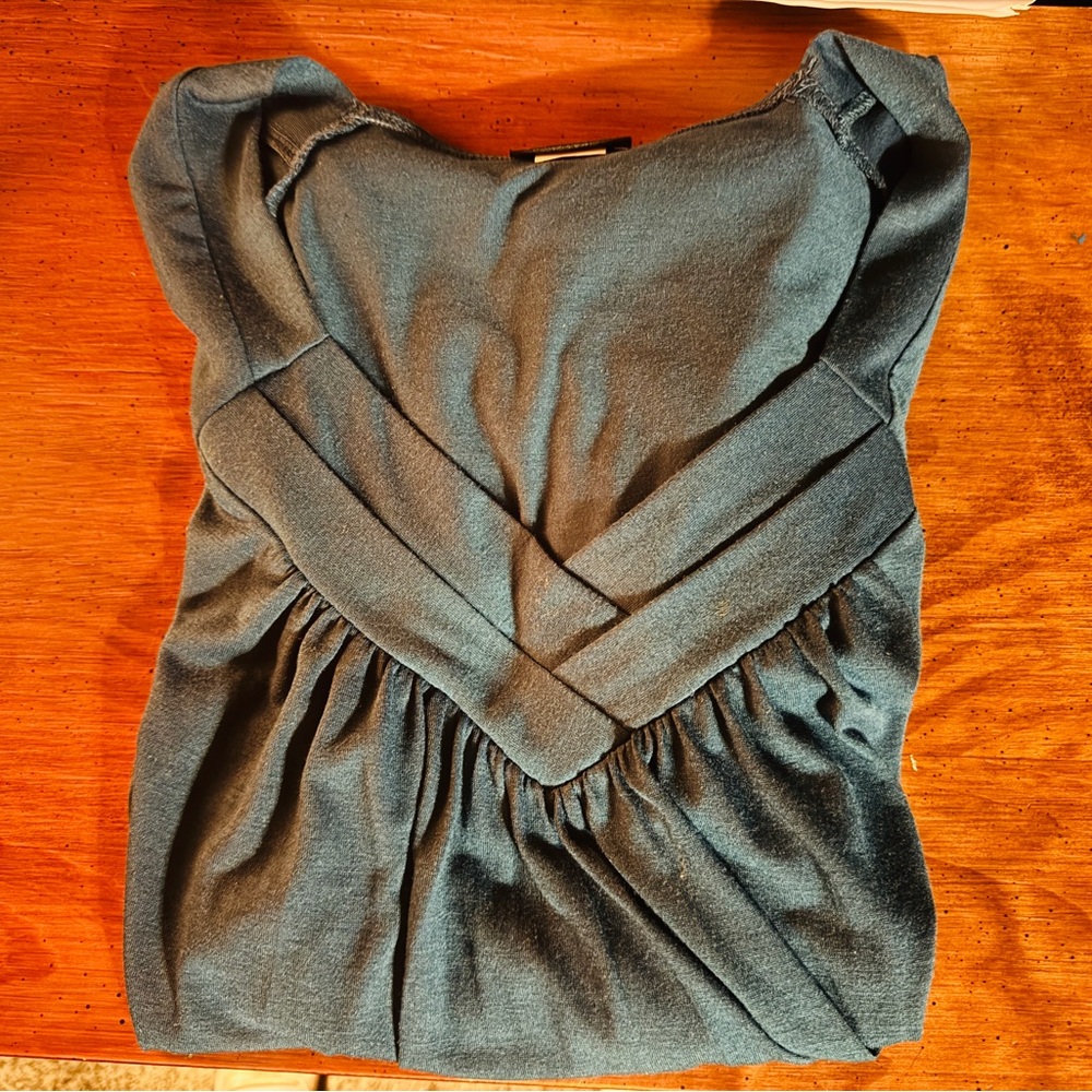 Teal Women's Double Vneck Top